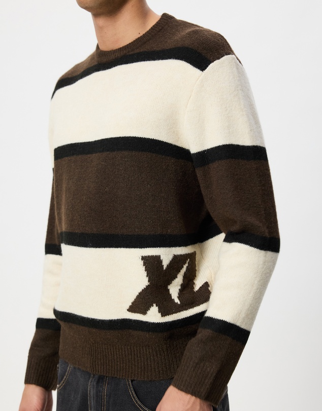 X-Large - Italic Stripe Knit Sweater