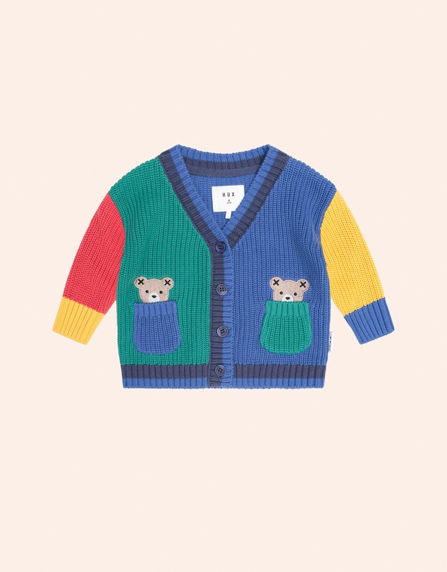 Huxbaby - Colour Block Peekaboo Hux Cardigan - Babies-Kids