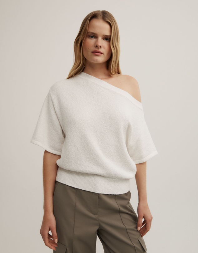 Witchery - Asymmetric Textured Knit T-shirt