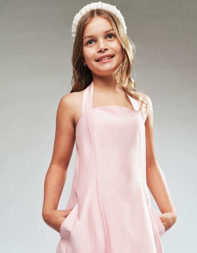 Bardot Junior - Amina Satin Halter Dress - Kids-Teens