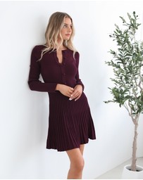 Esther & Co - Marifi Knit Dress - Maroon