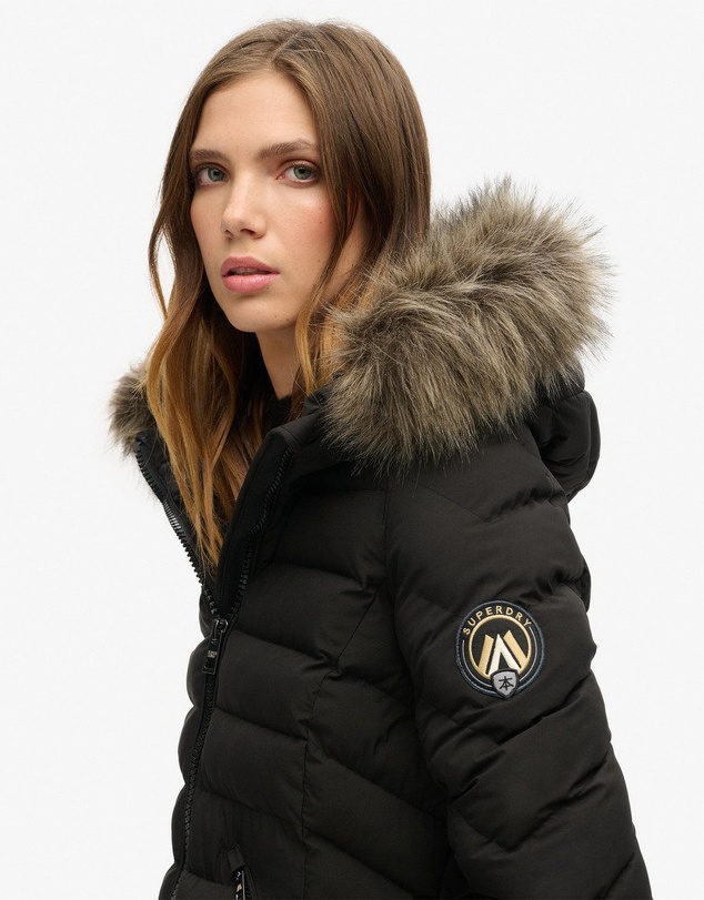 Superdry - Fuji Faux Fur Hoodie Mid Length