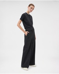 Oroton - Wool Flat Front Pants