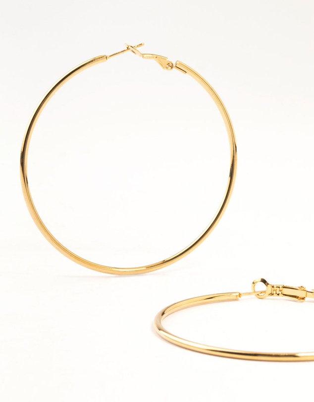 Lovisa - Gold Plated Surgical Steel Classic Hoop Earrings 60MM
