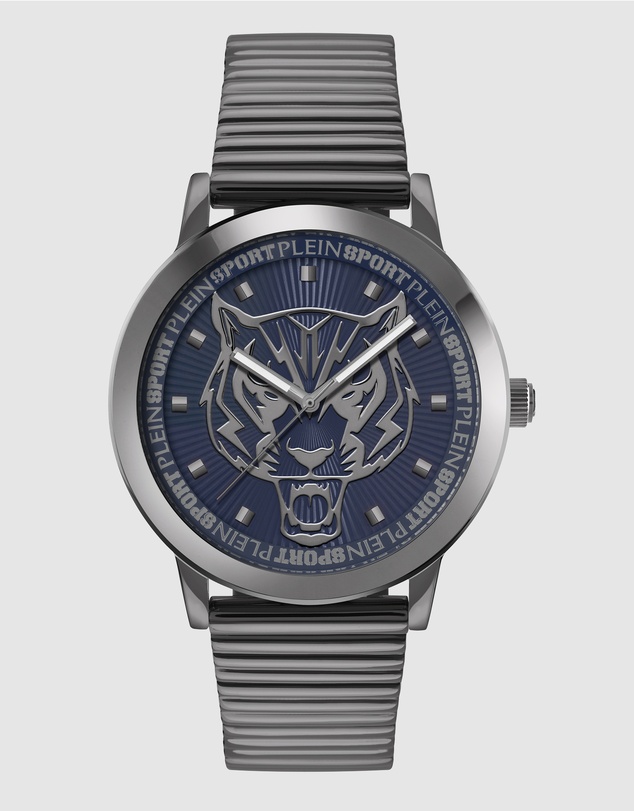 Plein Sport - Plein Iron Tiger 44mm Black dial and Silver-tone bracelet