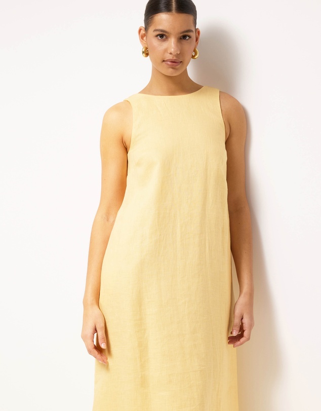 AERE - Maya Linen Relaxed Midi Dress