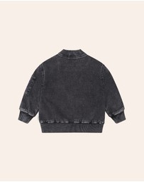 Huxbaby - Knit Denim Patches Jacket - Babies-Kids