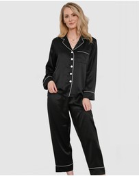 The Fable - Midnight Black Silk Pyjamas