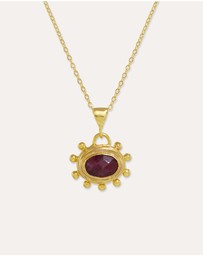 Ottoman Hands - Zand Ruby Pendant Necklace