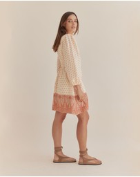 Amelius - Peach Paisley Mini Dress