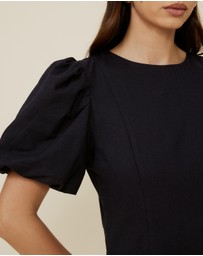 The Fated - Lucy Puff Sleeve Midi Dress