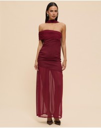 CHANCERY - Bree One Shoulder Self Scarf Maxi Dress