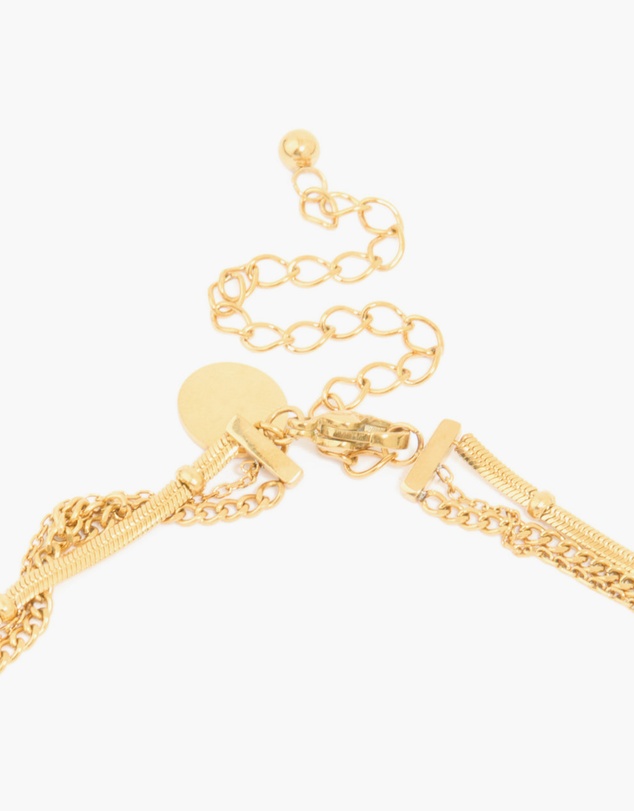 Lovisa - Waterproof Gold Plated Stainless Steel Mixed Pendants Layered Necklace