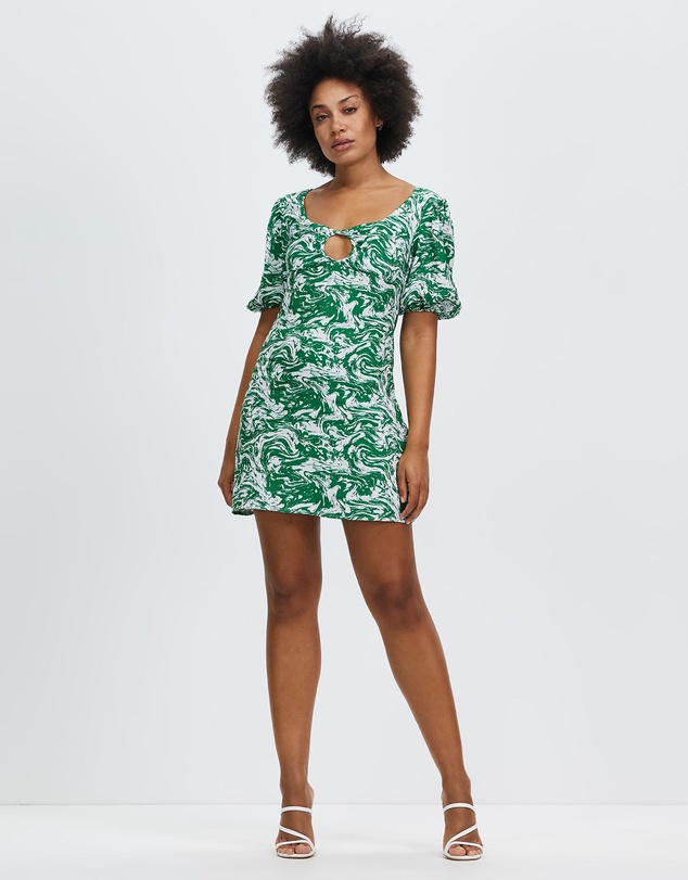 Third Form - Marble Balloon Sleeve Mini Dress