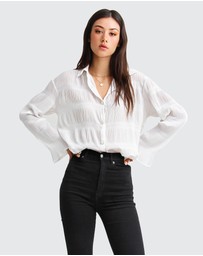 Belle & Bloom - Yoko Shirred Chiffon Blouse