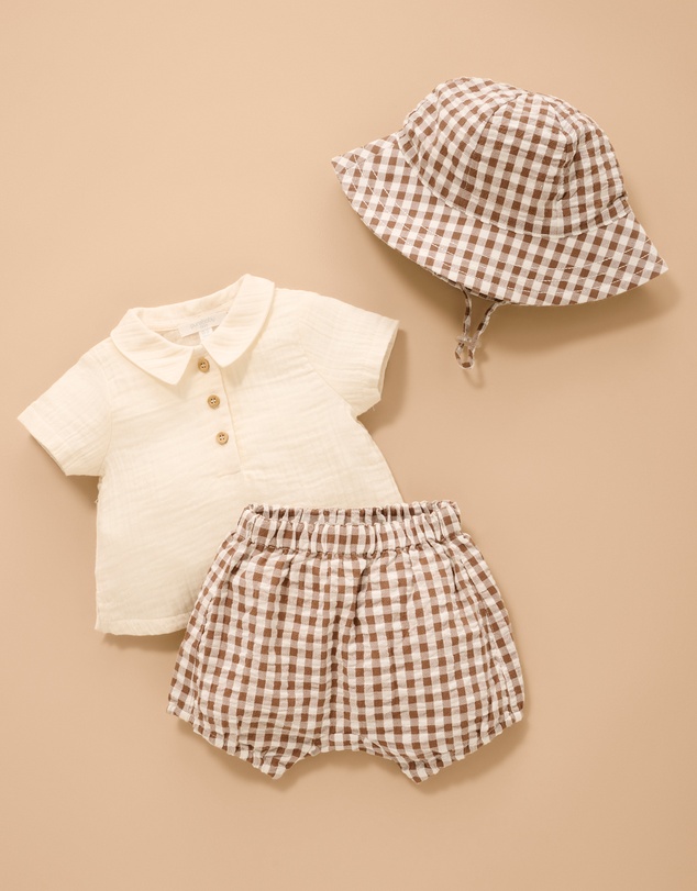 Purebaby - Gingham Set-Kids-Babies