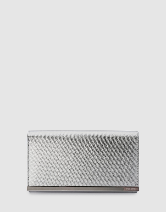 Olga Berg - Maddie Metallic Embossed Foldover Clutch