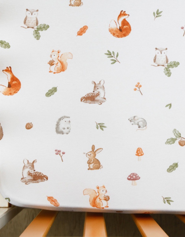 Living Textiles - 2 Pack Organic Cot Fitted Sheet - Fox & Friends