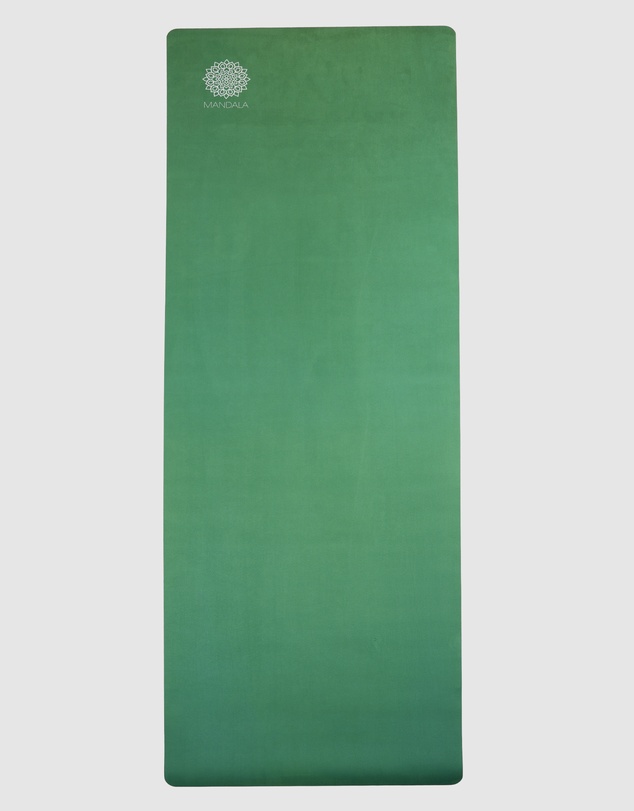 Mandala - Mandala Yoga Mat Premium Bundle, Includes Yoga Mat 188cm H x 61cm W, Yoga Strap & Steel Hydration Bottle - Jade Green