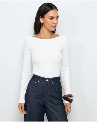 AERE - Sara Long Sleeve Rib Top