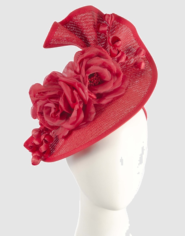 Fillies Collection - Bespoke Sculpted Red Racing Fascinator