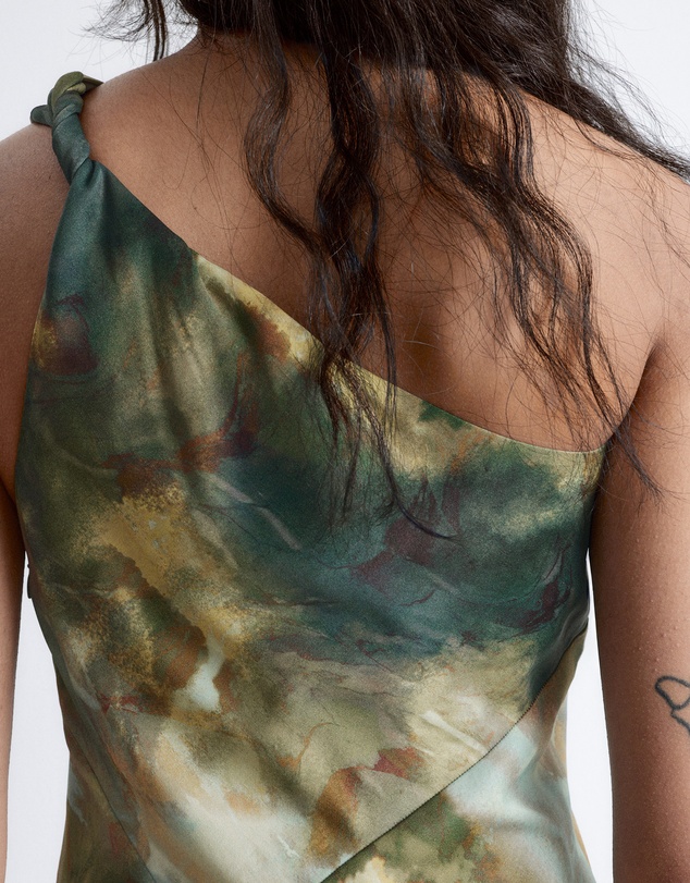 & Other Stories - One-Shoulder Satin Midi Dress