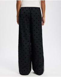 adidas Originals - Satin Polka Dots Wide Leg Pants