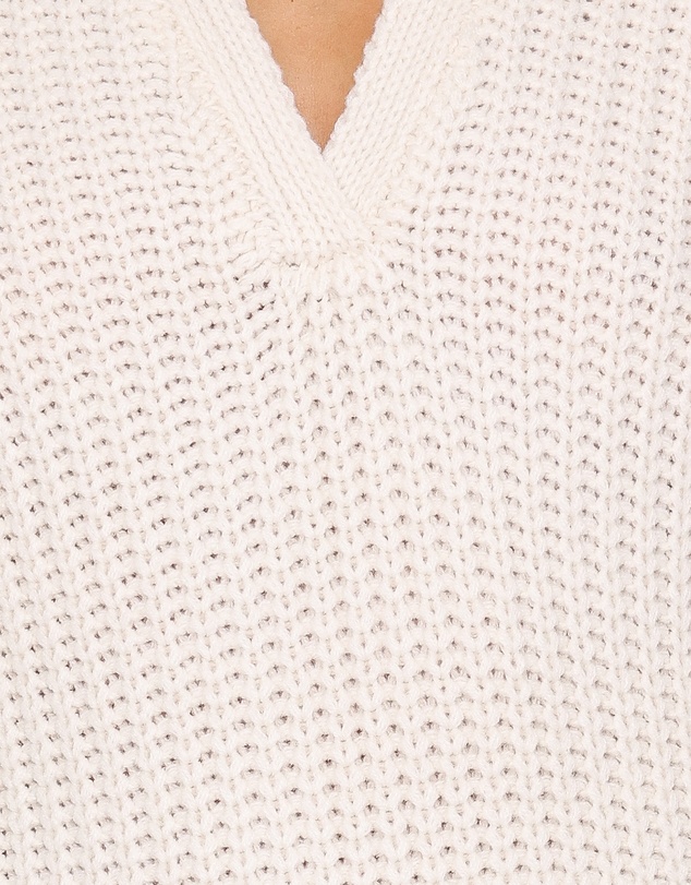 Petal & Pup - Fitzgerald Pointelle Polo Sweater - Cream
