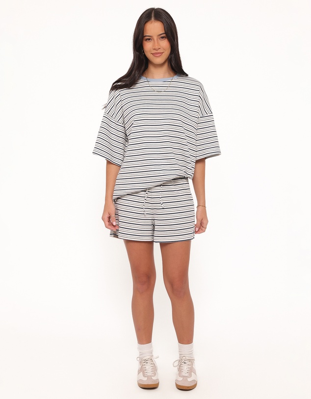 Petal & Pup - Hellen Stripe Short Set - Blue/Cream Stripe