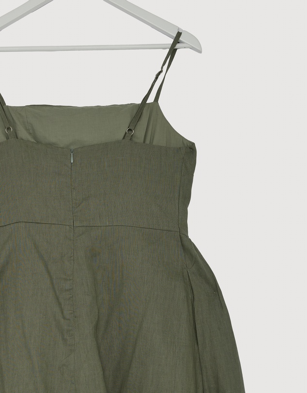Revibe - Repaired AERE Gabriella Linen Midi Dress - AU 12
