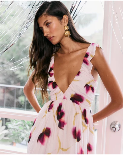 MINKPINK - Emery Ruffled Bias Maxi Dress