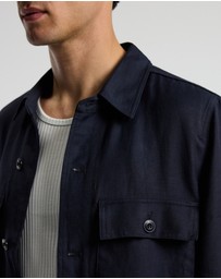 Calibre - Linen Blend Shirt Jacket Navy