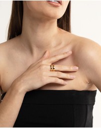 Lovisa - Waterproof Gold Plated Stainless Steel Plain Band Ring Pack