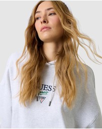 GUESS Jeans - GUESS JEANS Drop Shoulder Baker Cropped Hoodie