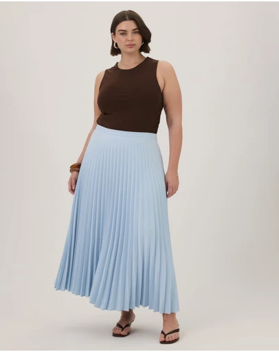 Atmos&Here Curvy - Evie Pleated Midi Skirt