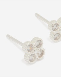 Lovisa - Sterling Silver Cubic Zirconia Mini Flower Stud Earrings