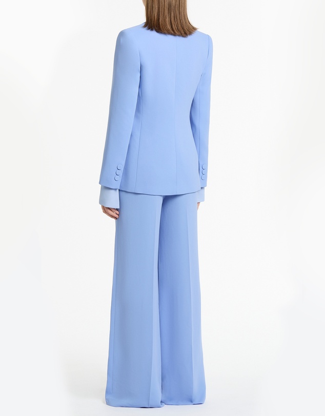 Carla Zampatti - Cornflower Crepe Long Line Jacket