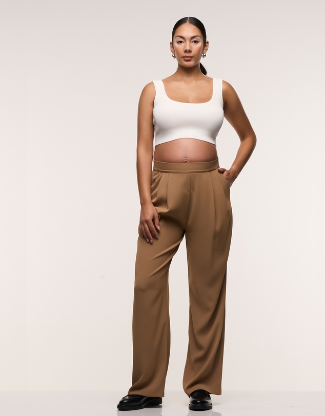 Soon Maternity - Wide Leg Pleated Pants