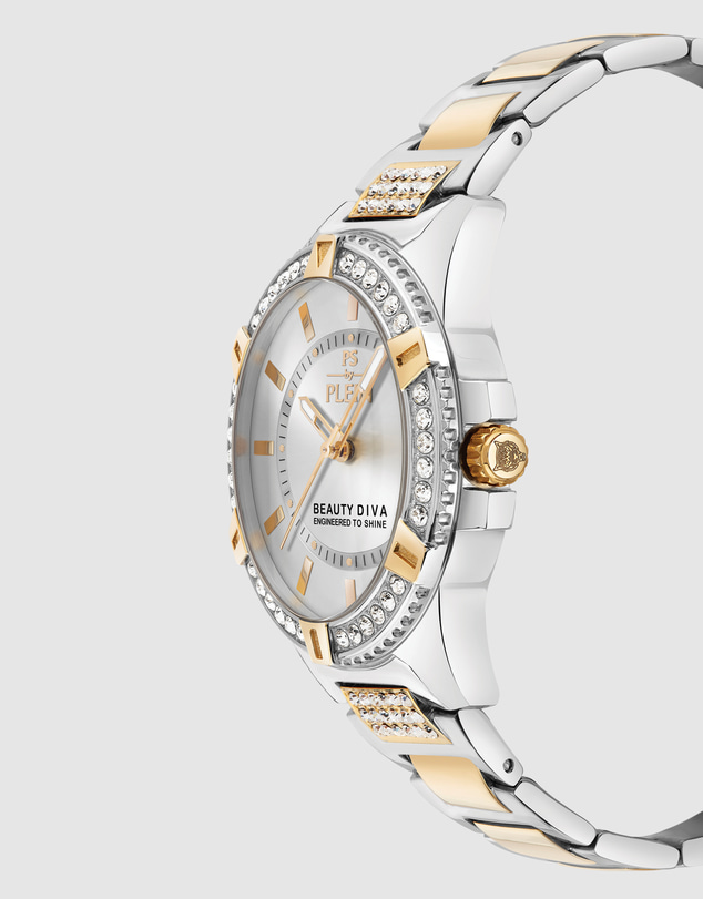 Plein Sport - Plein Sport Beauty Diva 40mm White-Silver Dial Two-Tone Stainless Steel Bracelet Watch