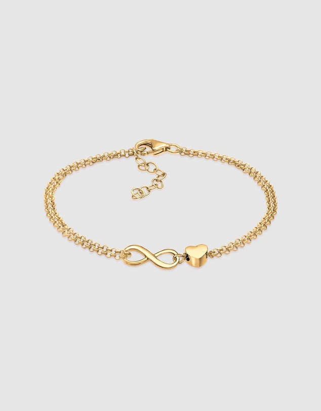 Elli Jewelry - Bracelet Heart Infinity 925 Sterling Silver Gold-Plated