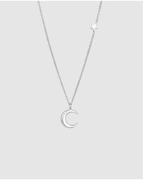Elli Jewelry - Necklace Pendant Crescent Moon Star Astro in 925 Sterling Silver