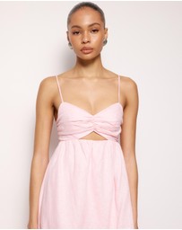 AERE - Saige Linen Midi Dress
