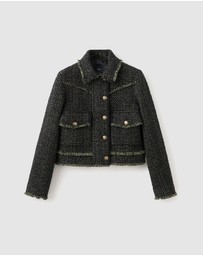 M.N.G - Tweed Jacket With Lapel Collar