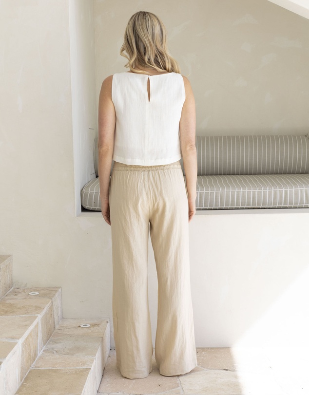 Angel Maternity - Luana Maternity Cropped Tank Top in Ivory