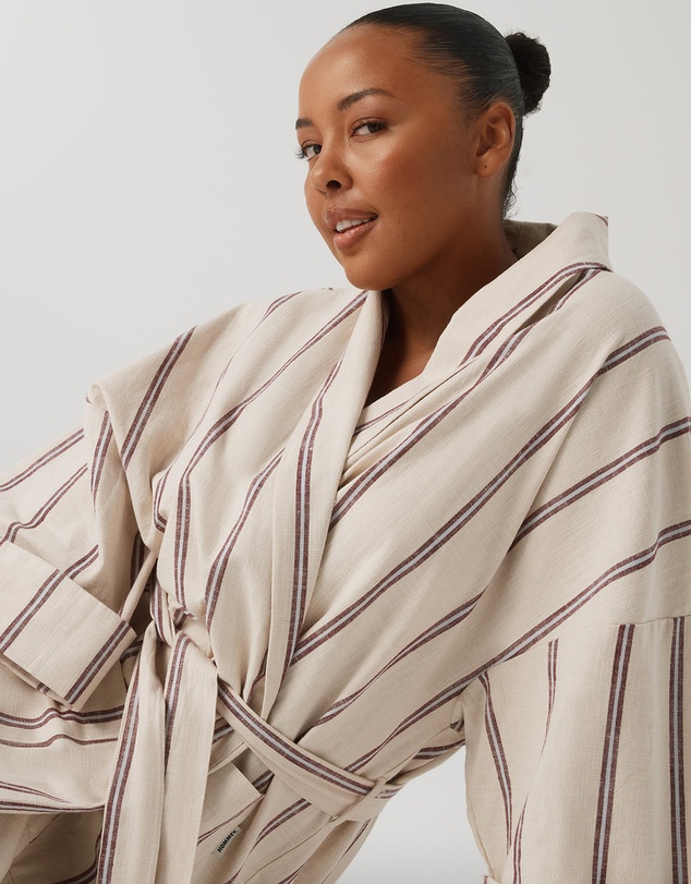 Hommey - Striped Ramie Robe