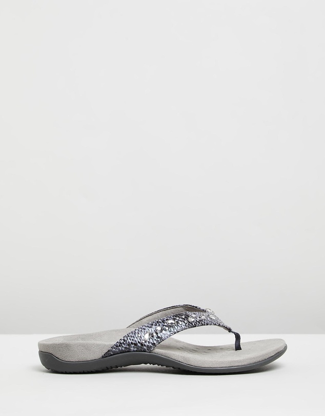 Vionic - Lucia Toe Post Sandal - Slate Grey Snake