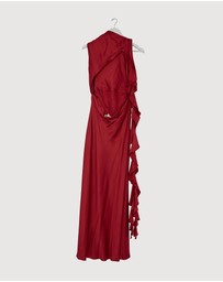 Revibe - Repaired Shona Joy Agnes Draped Ruffle Maxi Dress - AU 8