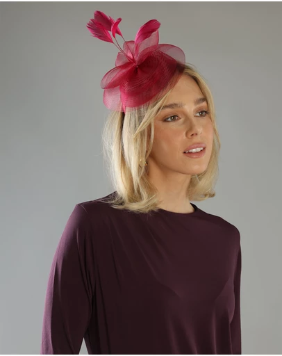 Morgan & Taylor - Elisa Fascinator in Burgundy Red