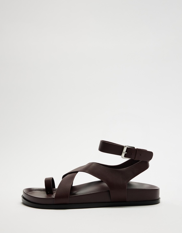 AERE - Leather Crossover Footbed Sandals