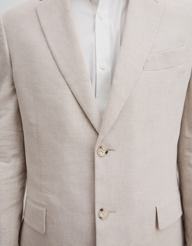 Country Road - Regular Fit Linen Cotton Puppytooth Jacket